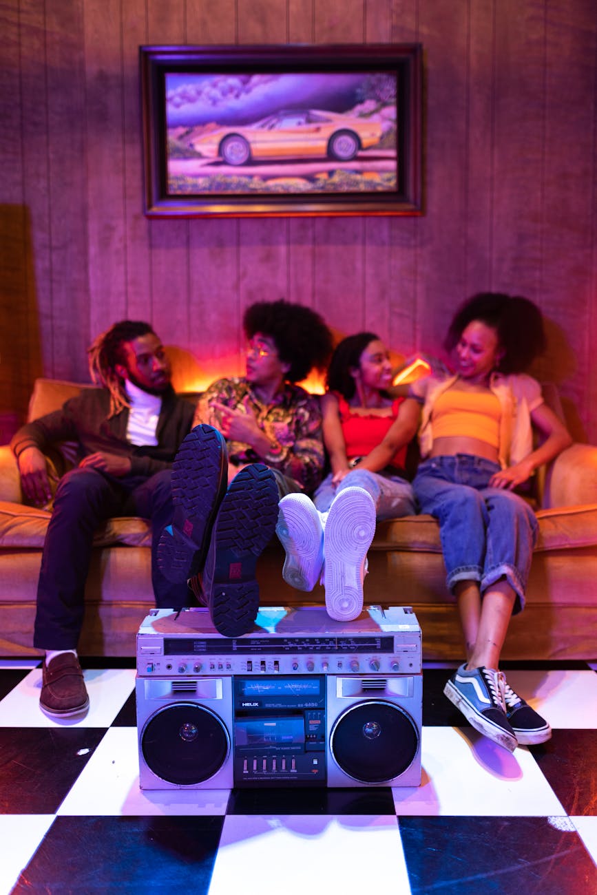 group of people sitting on couch